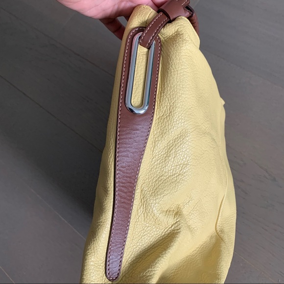 NICOLI Yellow Leather Hobo Satchel - Picture 12 of 13
